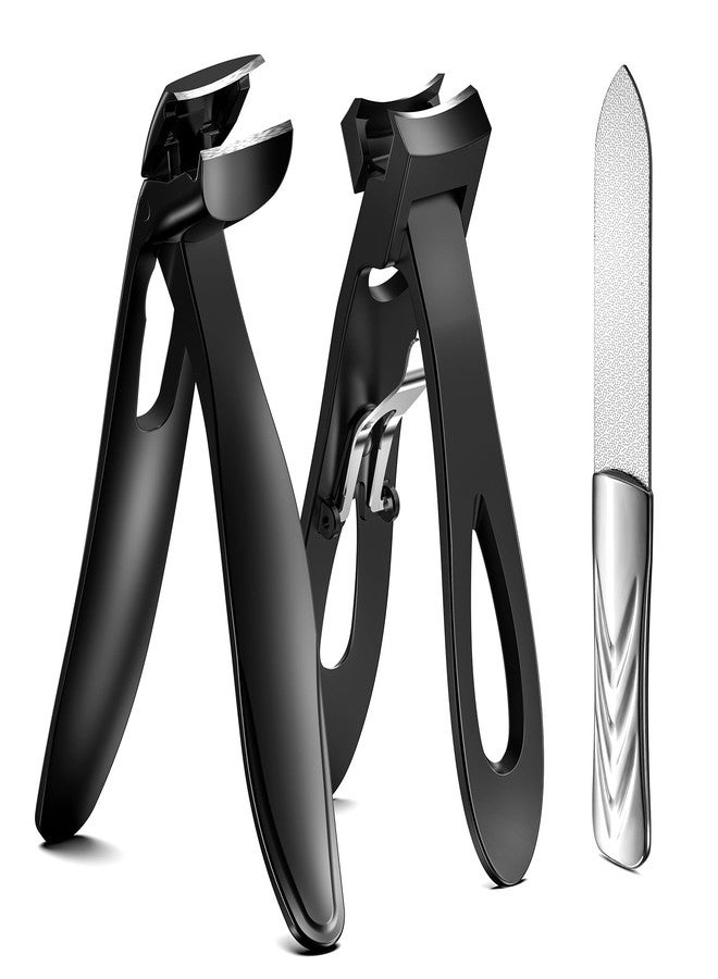 BEZOX Toe Nail Clipper for Thick Nails for Seniors, Nails Clipper Set for Comfort Nail Trimming, Precision Fingernail Clippers - Black - Image 1